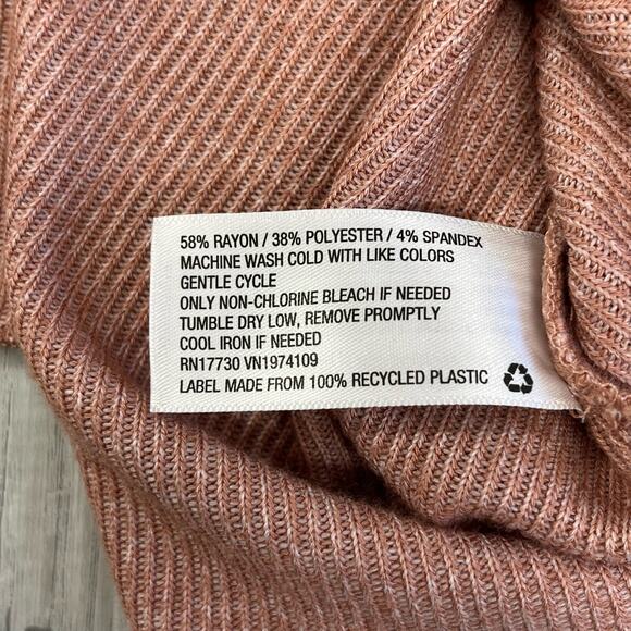 Universal Thread Long Sleeve V Neck Ribbed Pink Henley Shirt Large - Picture 4 of 9